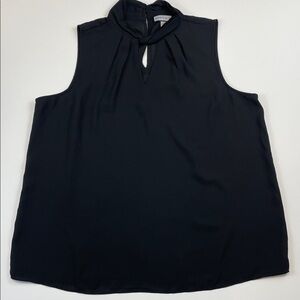 Sam & Jess Black Sleeveless Keyhole Neck Blouse Women’s Size L